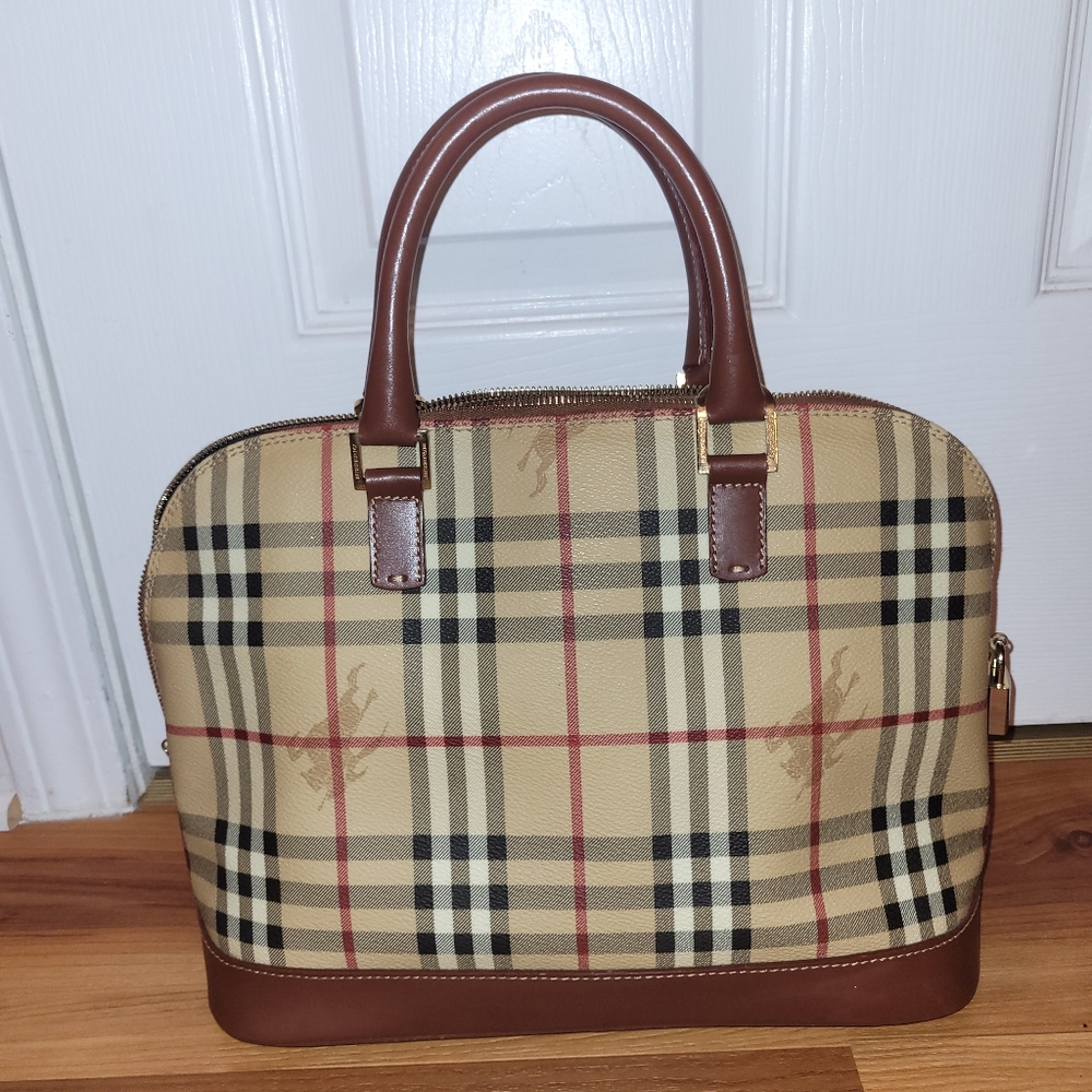 Burberry Haymarket Check Tote Handbag